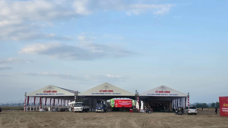 Công tác chuẩn bị cho lễ khởi công Dự án Đầu tư phát triển kết cấu hạ tầng khu công nghiệp Quế Võ II - Giai đoạn 2 đã được Công ty Trách nhiệm hữu hạn Nhân Đạt Tiến hoàn tất.