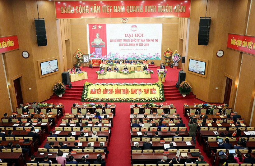 Toàn cảnh Đại hội Đại biểu Mặt trận Tổ quốc tỉnh Phú Thọ lần thứ nhất.
