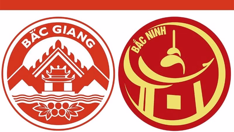 Logo của hai tỉnh Bắc Ninh và Bắc Giang trước khi sáp nhập tỉnh Bắc Ninh mới.