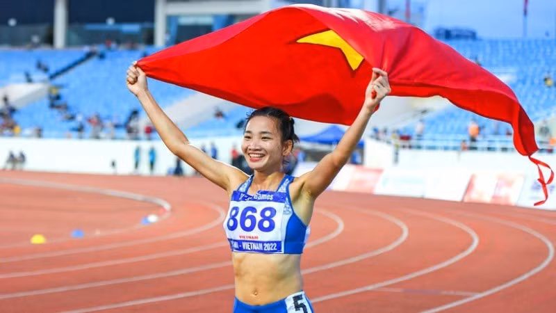 Vận động viên Nguyễn Thị Oanh của tỉnh Bắc Ninh xuất sắc giành 3 huy chương Vàng tại SEA Games 33. (Ảnh: Thành Đạt)