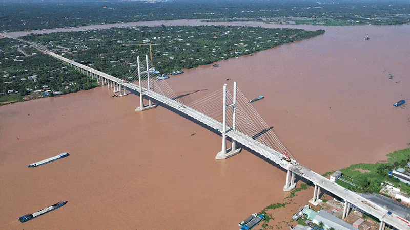 Cầu Rạch Miễu 2 đang tăng tốc và sớm về đích trong tháng 8/2025.