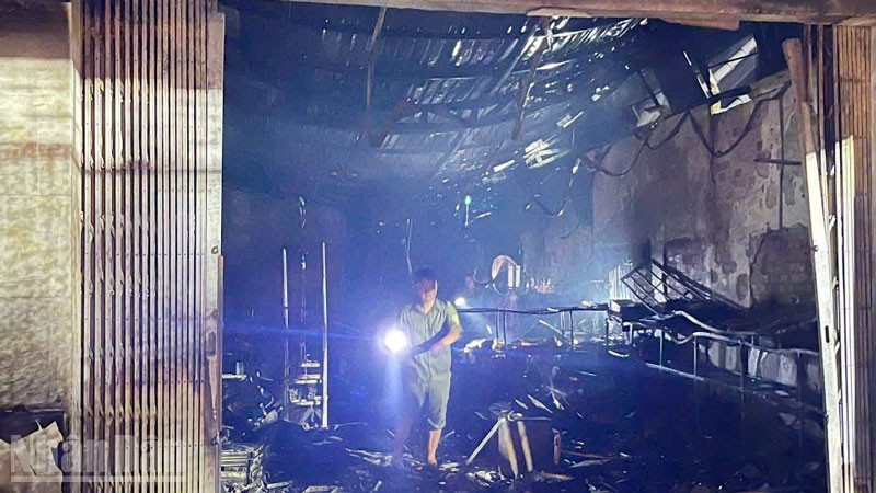 Hiện trường vụ cháy.