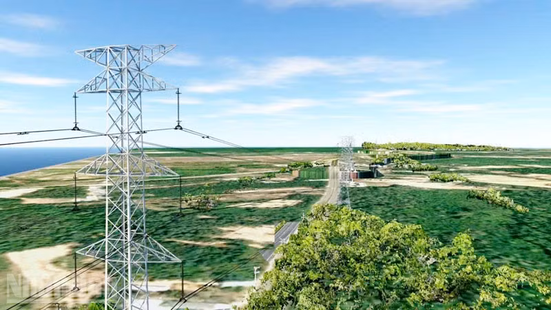 Mô hình phần đường dây đấu nối Trạm biến áp 220/110 kV Phú Quốc.