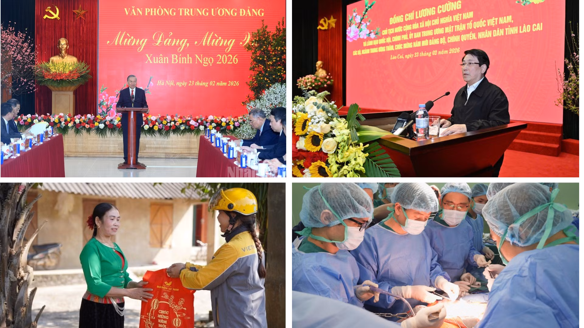 Tin nổi bật ngày 23/2: Tổng Bí thư Tô Lâm chúc Tết Văn phòng Trung ương Đảng; Chủ tịch nước Lương Cường thăm, chúc Tết Đảng bộ, chính quyền, nhân dân tỉnh Lào Cai; Trao tặng Viện Hàn lâm Khoa học và Công nghệ Việt Nam Huân chương Lao động hạng Nhất