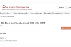 Một dịch vụ công trực tuyến của Bảo hiểm xã hội Việt Nam trên Cổng dịch vụ công quốc gia.