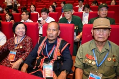 Các đại biểu dân tộc thiểu số dự gặp mặt. (Ảnh: THÀNH ĐẠT)