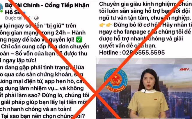 Hình ảnh mạng xã hội giả mạo trang Fanpage Bộ Tài chính.