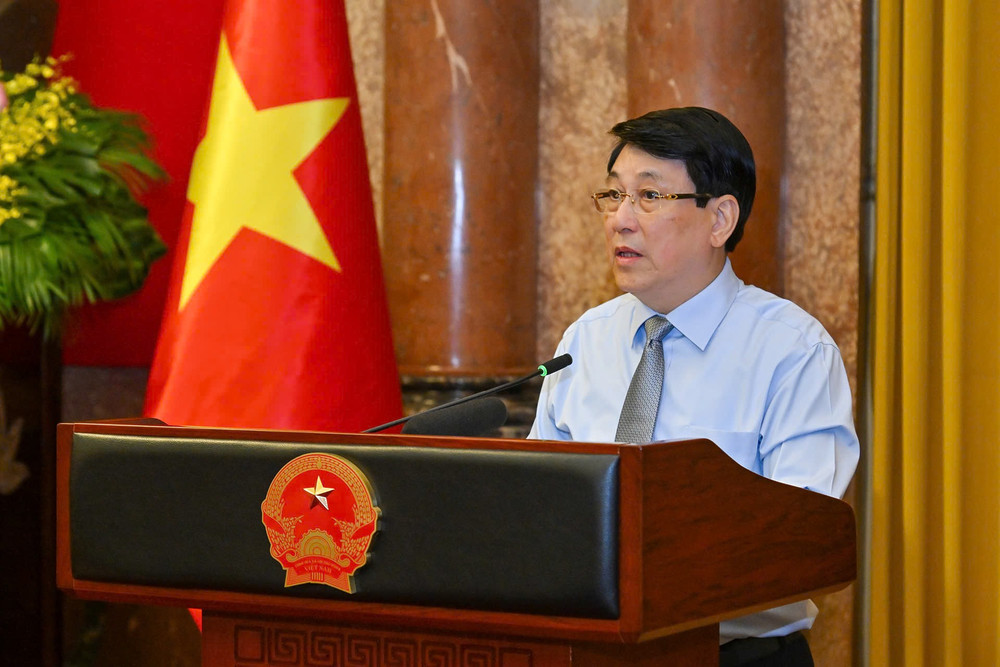 Chủ tịch nước Lương Cường phát biểu tại buổi gặp mặt. z6691121868265-49ec0f0b7a466ad68d89994f31235d8e.jpg