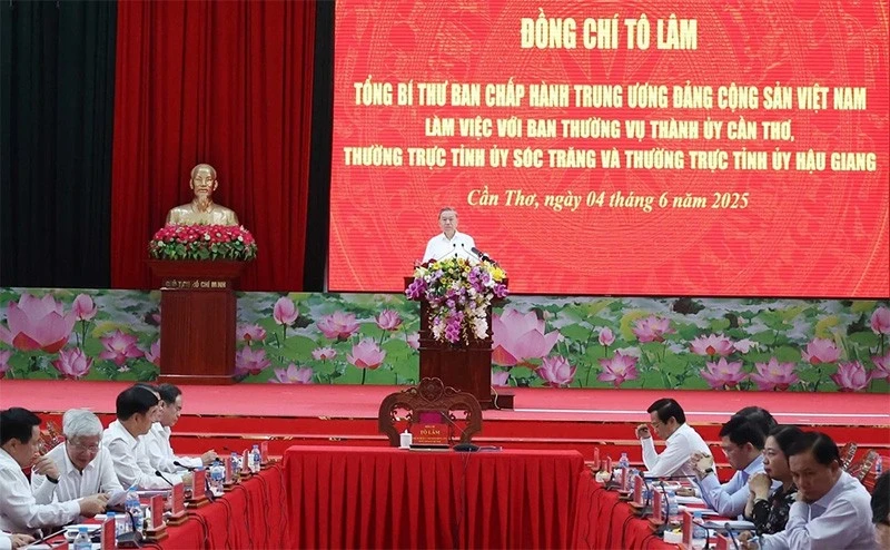 Tổng Bí thư Tô Lâm phát biểu. Ảnh: Thống Nhất – TTXVN