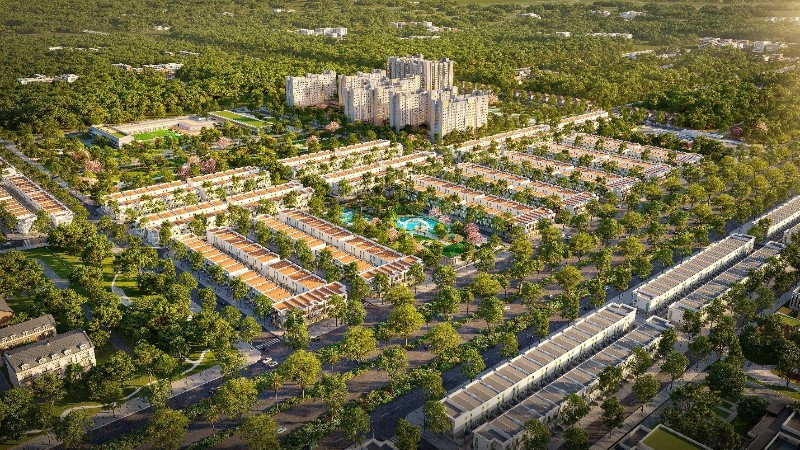 Phối cảnh tổng thể dự án The Link City ngay trung tâm hành chính Dầu Giây.