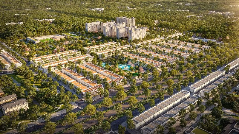 Phối cảnh tổng thể dự án The Link City ngay trung tâm hành chính Dầu Giây.