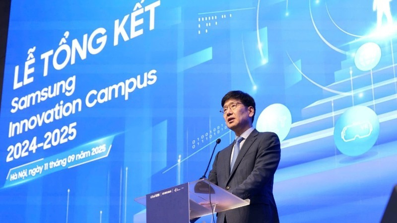 Ông Na Ki Hong - Tổng Giám đốc Samsung Việt Nam phát biểu tại sự kiện.