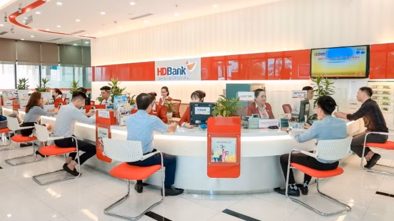 Quầy giao dịch của HDBank.