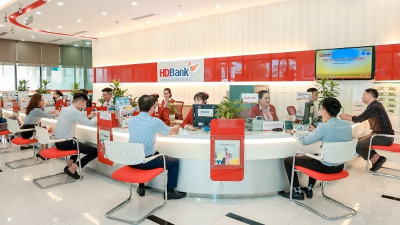 Quầy giao dịch của HDBank.