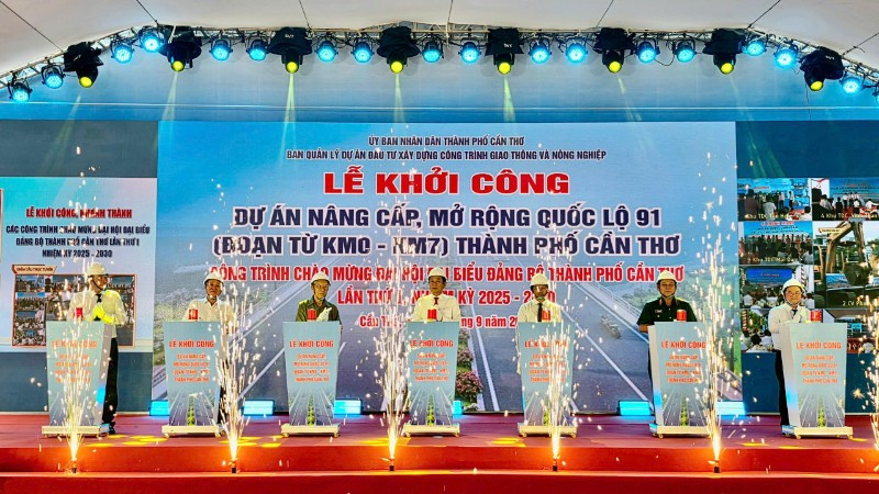 Lễ khởi công dự án nâng cấp, mở rộng quốc lộ 91 thành phố Cần Thơ.
