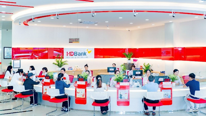 Quầy giao dịch của HDBank.