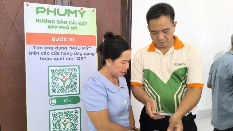 Hướng dẫn bà con cài app Phú Mỹ tại chương trình