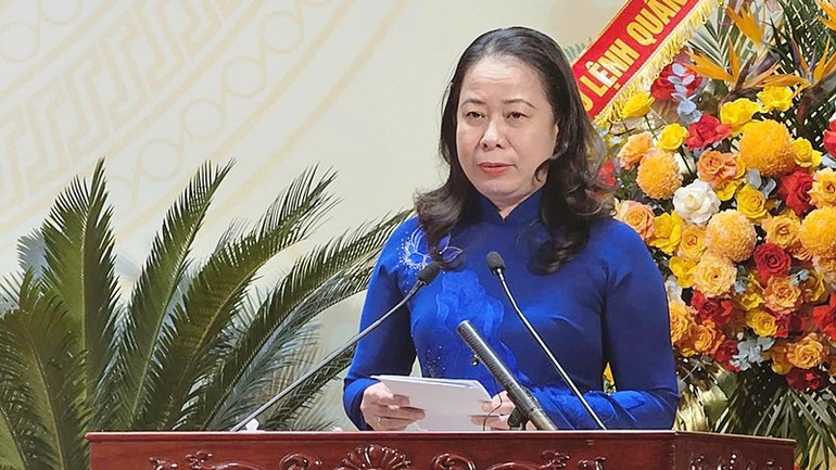 Phó Chủ tịch nước Võ Thị Ánh Xuân phát biểu tại Đại hội Thi đua yêu nước tỉnh Thanh Hóa lần thứ XI. 5.jpg