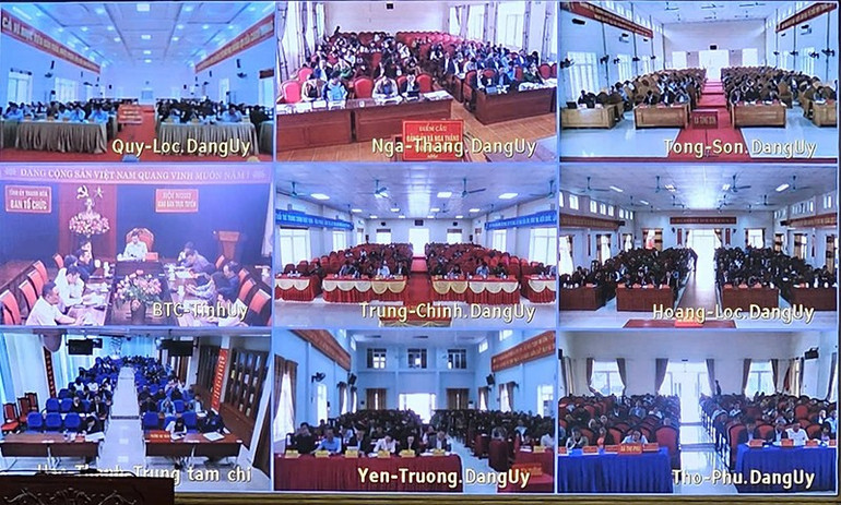 Autoridades e membros do partido na província de Thanh Hoa participam de pesquisas, estudos e divulgação em plataformas online. dier-cau.jpg