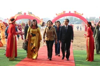 Phó Thủ tướng Chính phủ Phạm Thị Thanh Trà dự Lễ khởi công Dự án Khu công nghiệp Quế Võ II - Giai đoạn 2, tỉnh Bắc Ninh.