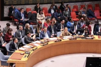 Phiên họp khẩn của Hội đồng Bảo an LHQ về Venezuela tại New York, Mỹ. (Ảnh: TTXVN)