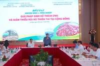 Quang cảnh Diễn đàn khuyến nông @ nông nghiệp, với chủ đề “Giải pháp sinh kế thích ứng và giảm thiểu rủi ro thiên tai tại cộng đồng”.