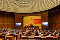 Toàn cảnh Hội nghị toàn quốc tổng kết 50 năm nền văn học, nghệ thuật Việt Nam sau ngày thống nhất đất nước. (Ảnh: MAI LỮ)