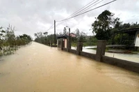 Một số khu dân cư ở xã Bắc Trạch, tỉnh Quảng Trị bị ngập sâu.