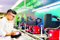 Mô hình sản xuất ứng dụng công nghệ robot, trí tuệ nhân tạo AI của Công ty cổ phần Bóng đèn phích nước Rạng Đông.