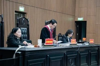 Hội đồng xét xử tuyên án các bị cáo tại tòa.