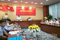 Quang cảnh họp báo chiều 20/9 tại Cà Mau.