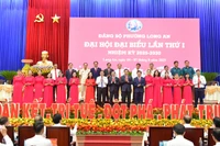 Ban Chấp hành Đảng bộ phường Long An ra mắt đại hội.