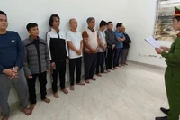 Các đối tượng tại cơ quan điều tra. (Ảnh: Công an cung cấp)