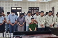 Các bị cáo tại phiên tòa. (Ảnh: ANH ĐÀO)