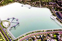 Phối cảnh hồ điều hòa Cự Khối, phường Long Biên.