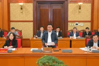 Đồng chí Trần Cẩm Tú, Ủy viên Bộ Chính trị, Thường trực Ban Bí thư, Trưởng Tiểu ban phát biểu chỉ đạo cuộc họp. 