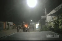 Hình ảnh do camera hành trình trên xe ô-tô ghi lại.