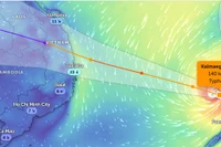 Vị trí bão số 13 lúc 11 giờ 20 phút ngày 5/11. (Ảnh Zoom Earth)