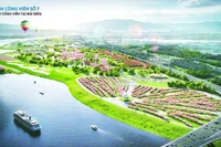 Phối cảnh về đề xuất quy hoạch Cụm công viên số 7 tại Bãi Giữa sông Hồng