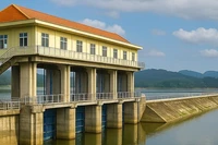 Công trình thủy lợi, nơi cung cấp nguồn nước sạch cho sản xuất và sinh hoạt của người dân.