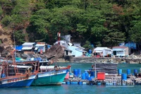 Một góc đảo Hòn Chuối tỉnh Cà Mau trước giờ bầu cử sớm. (Ảnh chụp chiều 12/3)