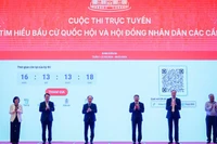 Ban Tổ chức phát động Cuộc thi trực tuyến tìm hiểu bầu cử Quốc hội và Hội đồng nhân dân các cấp. (Ảnh: Bảo Long)