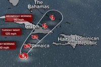 Hướng đi của cơn bão. (Ảnh: ABC News)