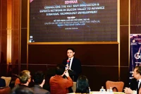 Phó Giám đốc Trung tâm Đổi mới sáng tạo Quốc gia Võ Xuân Hoài tại sự kiện. (Ảnh: NIC)