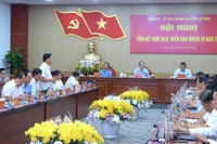 Quang cảnh hội nghị chiều 5/1 tại Cà Mau.