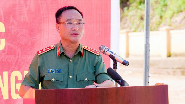 Thượng tướng Phạm Thế Tùng, Thứ trưởng Công an phát biểu tại buổi lễ. z6899209305094-11aba14f8ce75b8b89f20a4ae8979d9e-769.jpg