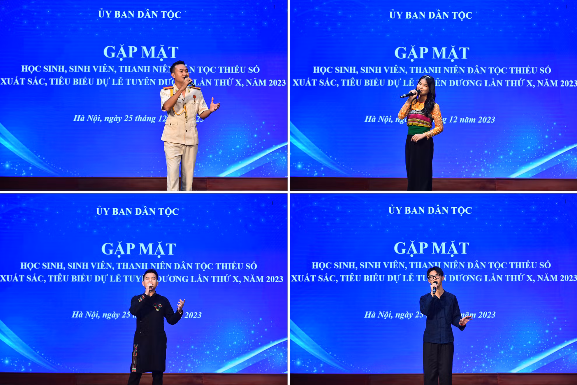 Tiết mục văn nghệ do các bạn học sinh, sinh viên, thanh niên dân tộc thiểu số xuất sắc, tiêu biểu trình diễn tại buổi gặp mặt.