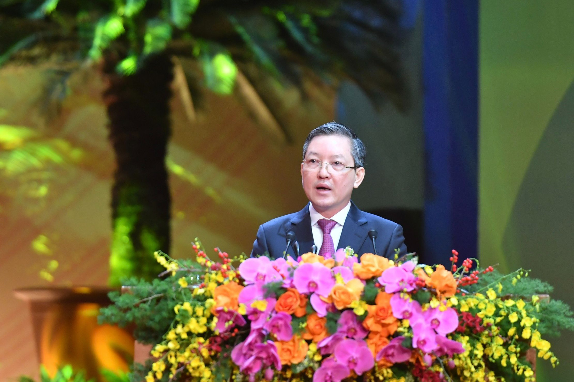 Đồng chí Lương Quốc Đoàn, Chủ tịch Hội Nông dân Việt Nam phát biểu tại Đại hội.