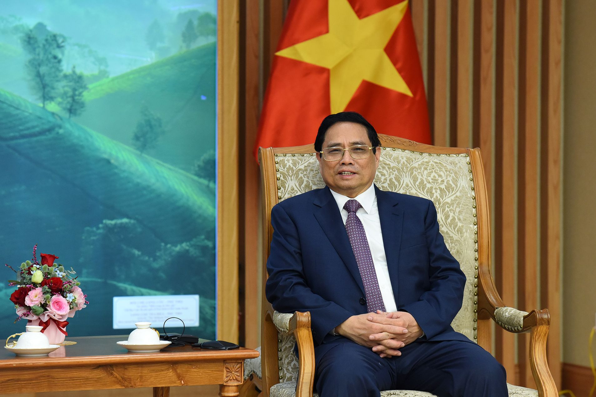 Thủ tướng Phạm Minh Chính phát biểu tại buổi tiếp ngài Stephan Weil, Thủ hiến bang Hạ Saxony.