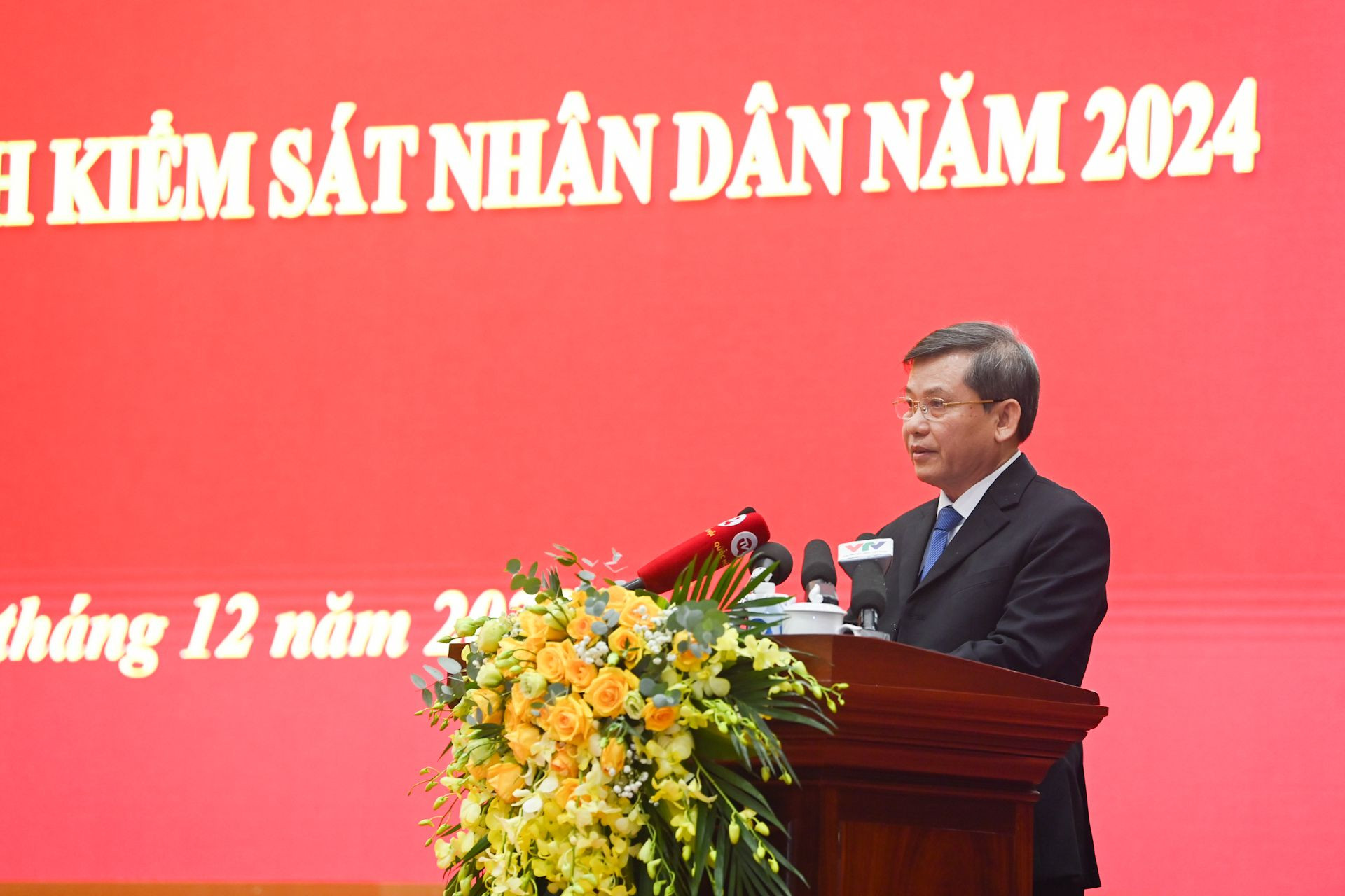 Viện trưởng Viện Kiểm sát nhân dân tối cao Lê Minh Trí phát biểu tại hội nghị.